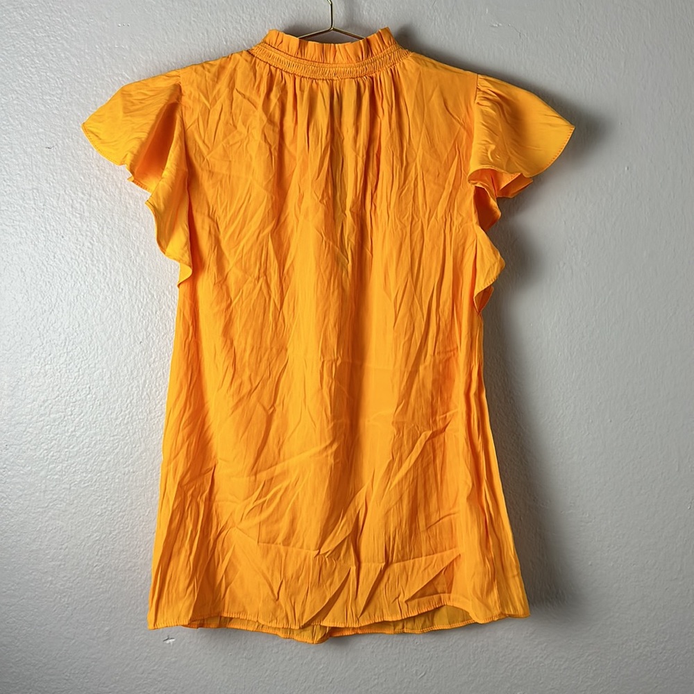 1. State Cap Flutter Sleeve Split V-Neck Front Ti… - image 6